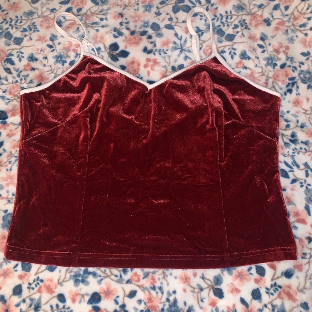 Red and white crop top